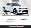 Detailed view of 2016-2018 Chevy Camaro Pike Upper Side Door to Fender Accent Vinyl Stripes Decal Graphic Kit fits SS and RS Models