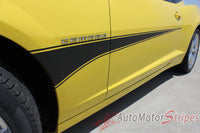 2010-2013 & 2014-2015 Chevy Camaro Switchblade Hood and Side Spear Vinyl Decal Graphics - Close Up View