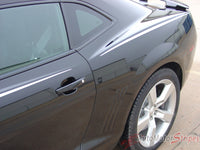 2010-2013 and 2014-2015 Chevy Camaro Javelin Side Pin Stripes Vinyl Graphics Kit - Close Up Rear Fender View