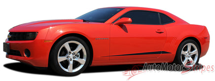2010-2013 and 2014-2015 Chevy Camaro Rocker Spikes Lower Rocker Spears Vinyl Stripes - Side View