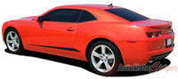 2010-2013 and 2014-2015 Chevy Camaro Rocker Spikes Lower Rocker Spears Vinyl Stripes - Back Side View