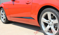 2010-2013 and 2014-2015 Chevy Camaro Rocker Spikes Lower Rocker Spears Vinyl Stripes - Lower Side View