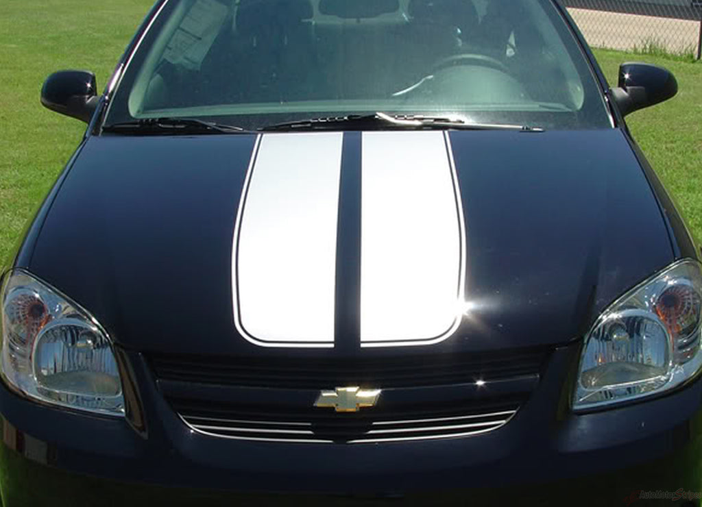2005-2010 Chevy Cobalt Rally Racing Stripes Kit - Hood, Roof, Trunk, Spoiler Vinyl Graphics 3M Decals