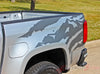 Chevy Colorado ANTERO Rear Side Truck Bed Mountain Scene Accent Vinyl Graphics Stripes - Side Rear View Charcoal on Silver