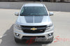 Detailed view of 2015-2022 Chevy Colorado SUMMIT Split Hood Factory OEM Style Truck Racing Stripe Vinyl Graphics 3M Stripes Kit