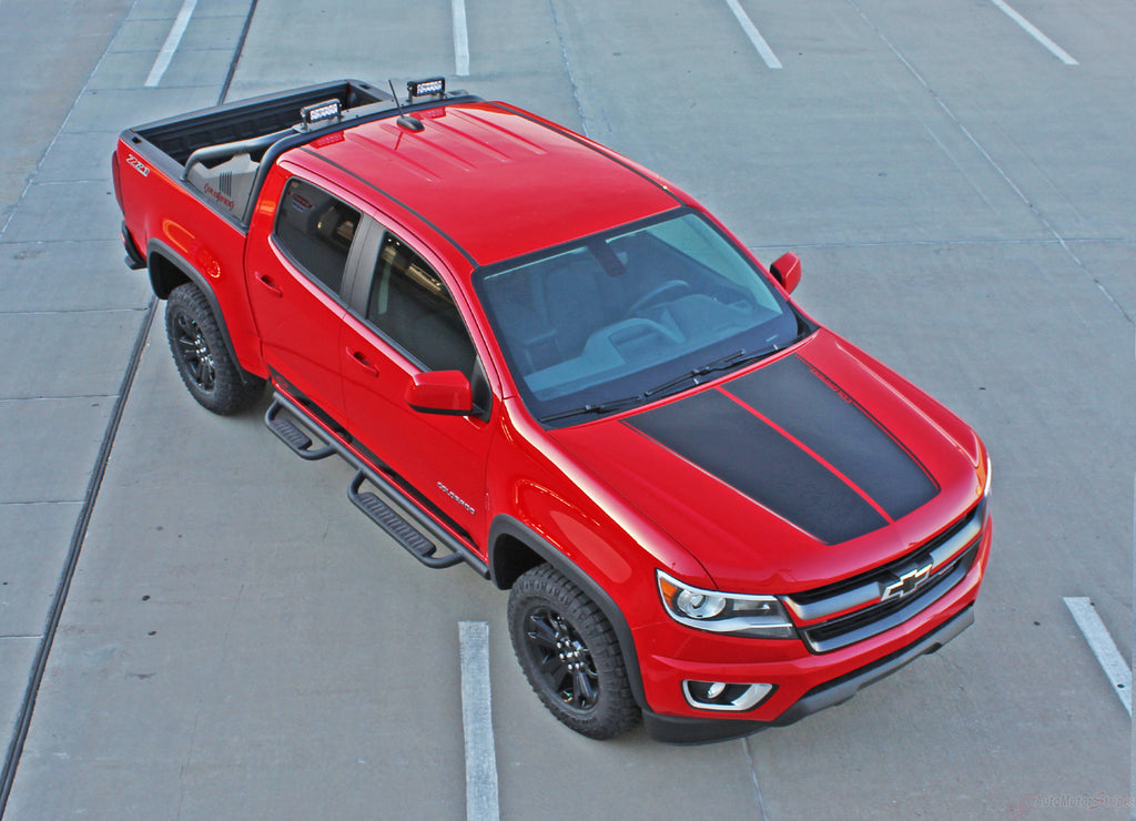 2015-2022 Chevy Colorado Hood Decals SUMMIT Split Hood Stripes Vinyl Graphics 3M Stripes Kit