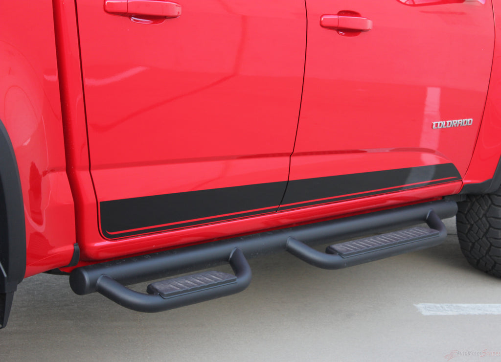 2015-2022 Chevy Colorado RAMPART Lower Rocker Panel Accent Factory Bodyside Style Vinyl Graphics 3M Stripes Kit