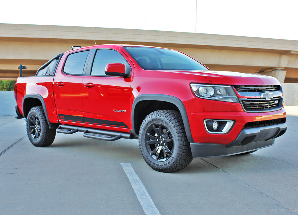 2015-2022 Chevy Colorado Stripes RAMPART Decals Lower Rocker Panel Accent Bodyside Vinyl Graphics 3M Kit