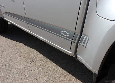 Detailed view of 2015-2022 Chevy Colorado RATON Lower Rocker Panel Accent Factory Bodyside Style Vinyl Graphics 3M Stripes Kit