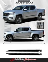 Detailed view of 2015-2022 Chevy Colorado RATON Lower Rocker Panel Accent Factory Bodyside Style Vinyl Graphics 3M Stripes Kit
