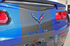 2014-2017 Chevy Corvette C7 Rally Racing Stripes Bumper Hood Roof Trunk Vinyl Graphics 3M Stripes Decal Kit - Deck Trunk View