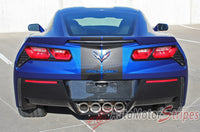 2014-2017 Chevy Corvette C7 Rally Racing Stripes Bumper Hood Roof Trunk Vinyl Graphics 3M Stripes Decal Kit - Rear View
