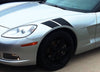 2005-2013 Chevy Corvette C6  Hash Marks Double Bar Hood and Fender Vinyl Graphics 3M Stripes Kit