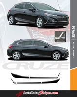 2016-2019 Chevy Cruze Stripes Span Rockers Lower Door Decals Vinyl Graphics 3M Kit