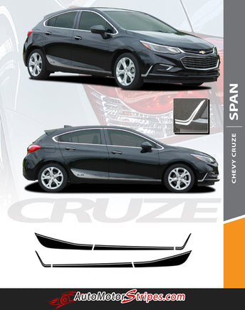 2016-2019 Chevy Cruze Stripes Span Rockers Lower Door Decals Vinyl Graphics 3M Kit