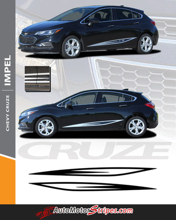 2016-2019 Chevy Cruze Door Stripes Impel Rockers Decals Vinyl Graphics 3M Kit