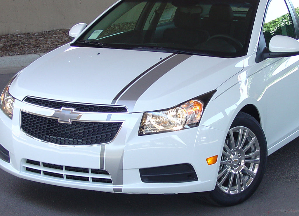 2011-2016 Chevy Cruze E-Rally Euro Style Racing Stripes Hood Roof Trunk Bumpers 3M Vinyl Graphics Kit