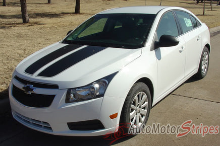 2008-2014 Chevy Cruze Cruzin Rally Racing Stripes Hood and Trunk Vinyl Graphics 3M Kit