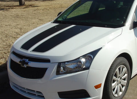 2008-2014 Chevy Cruze Cruzin Rally Racing Stripes Hood and Trunk Vinyl Graphics 3M Kit