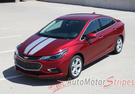2016 2017 2018 2019 Chevy Cruze Drift Rally Hood Racing Stripes Decals Vinyl Graphics 3M Kit