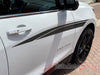 Close up View of White Chevy Equinox Apex Side Body Stripes Door Decals 3M Vinyl Graphics Kit