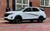 Driver Side View of White Chevy Equinox Meridian Side Body Stripes Door Decals 3M Vinyl Graphics Kit