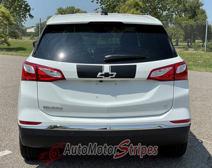 Rear View of Chevy Equinox NOX RALLY Hood Racing Stripes Body Decals 3M Vinyl Graphics Kit