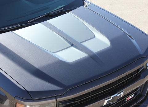 2016-2017 Chevy Silverado 1500 Chase Rally Edition Style Truck Hood Racing Vinyl Graphics 3M Stripes Kit