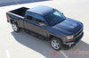 2016-2017 Chevy Silverado 1500 Chase Rally Edition Style Truck Hood Racing Vinyl Graphics - Overview Charcoal Metallic on Dark Charcoal Paint