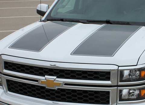 2014-2015 Chevy Silverado 1500 Rally Edition Style Truck Racing Vinyl Graphics 3M Stripes Kit