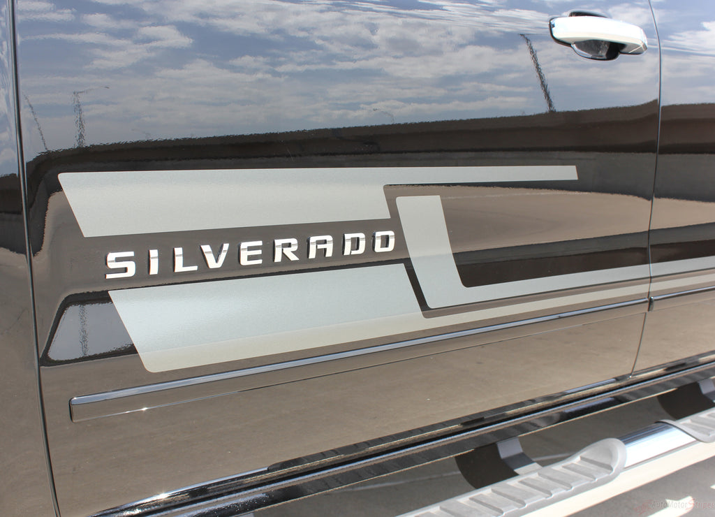 2014-2018 Chevy Silverado Shadow Lower Truck Door Vinyl Graphics Stripes 3M Decal Kit