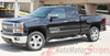 2014-2016 2017 Chevy Silverado Shadow Lower Truck Door Vinyl Graphics - Driver Side View Charcoal Metallic on Black Paint