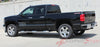 2014-2017 Chevy Silverado Shadow Lower Truck Door Vinyl Graphics - Rear Side View Charcoal Metallic on Black Paint
