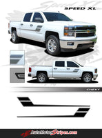 2007-2016 2017 2018 Chevy Silverado Speed XL Truck Side Door Hockey Vinyl Graphics 3M Stripes Kit