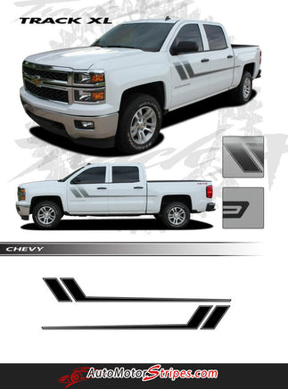 2000-2018 Chevy Silverado Track XL Truck Side Door Hockey Vinyl Graphics 3M Stripes Kit