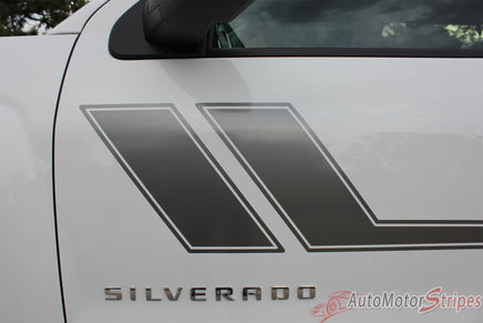 2000-2017 Chevy Silverado Track XL Truck Side Door Hockey Vinyl Graphics 3M Stripes Kit