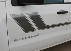 2000-2018 Chevy Silverado Track XL Truck Side Door Hockey Vinyl Graphics 3M Stripes Kit