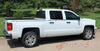 2013-2017 Chevy Silverado Elite Truck Upper Side Body Pin Striping Accent Vinyl Graphics - Passenger Side Profile View Silver Metallic Color on White Paint