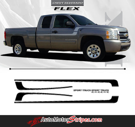 2007-2018 Chevy Silverado Flex Truck Side Door Fender Vinyl Graphic 3M Stripes Kit