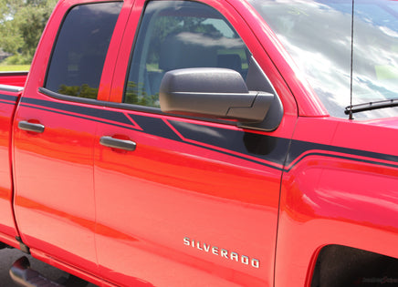 thumbnail image 2 of Gloss Red Wheel Stripe Decals For Chevy Silverado 1500 2014-2026 | Vinyl Hash Marks 2 of 3