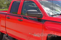 2014-2017 Chevy Silverado Accelerator Special Edition Rally Truck Upper Body Accent Stripes Side Door Vinyl Graphics Package - Close View