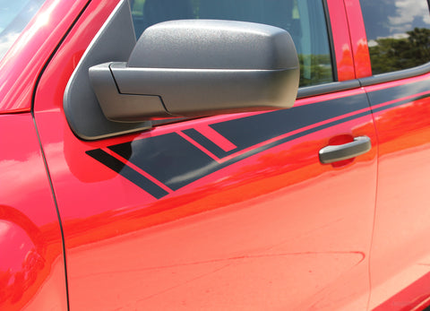2014-2017 2018 Chevy Silverado Breaker Special Edition Rally Truck Upper Body Accent Stripes Side Door Vinyl Graphics Package