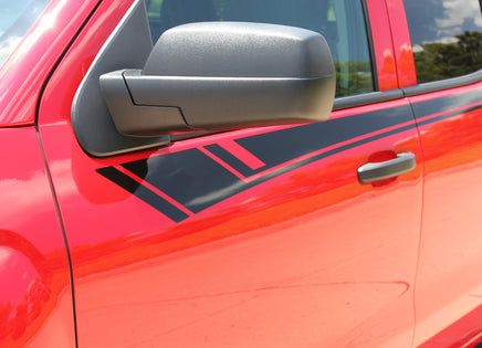 2014-2017 2018 Chevy Silverado Breaker Special Edition Rally Truck Upper Body Accent Stripes Side Door Vinyl Graphics Package