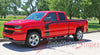 2016-2017 Chevy Silverado Flow Special Edition Rally Style Truck Hood Racing Stripes Side Door Vinyl Graphics Package - Driver Side Door View