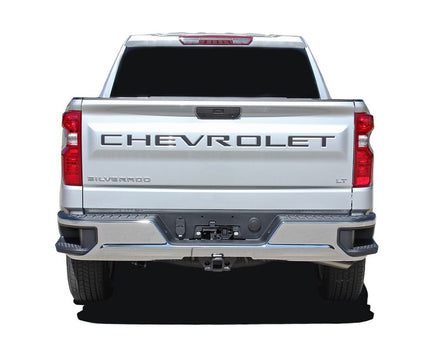 Detailed view of 2019-2026 Chevy Silverado Name Insert Decal Letters for Rear Tailgate 3M Vinyl Graphics Kit