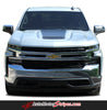 Detailed view of 2019-2026 Chevy Silverado Trail Boss Hood Decal T-BOSS Hood Stripes 3M Vinyl Graphics Kit