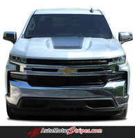 Detailed view of 2019-2026 Chevy Silverado Trail Boss Hood Decal T-BOSS Hood Stripes 3M Vinyl Graphics Kit