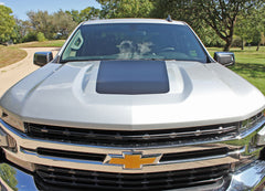 Detailed view of 2019-2025  Chevy Silverado Trail Boss Hood Decal T-BOSS Hood Stripes 3M Vinyl Graphics Kit