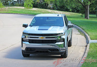 Detailed view of 2019-2026 Chevy Silverado Trail Boss Hood Decal T-BOSS Hood Stripes 3M Vinyl Graphics Kit