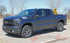 Detailed view of 2019-2025  Chevy Silverado Fender Stripes Hood Decals 1500 HASH MARKS Stripe 3M Vinyl Graphics Kit
